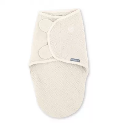 Ingenuity - Sistem de infasare Swaddle Me 0-3 luni, muselina, colectia Original, Cream