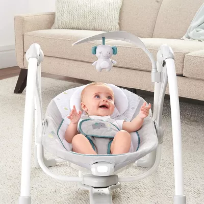 Ingenuity - Leagan portabil ConvertMe Swing 2 Seat Battery-Saver, Nash