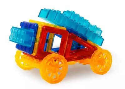 Joc de constructie magnetic - Masinuta si robotel