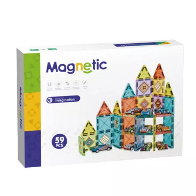 Joc magnetic - Parcarea masinutelor 59 piese (5.5 cm)