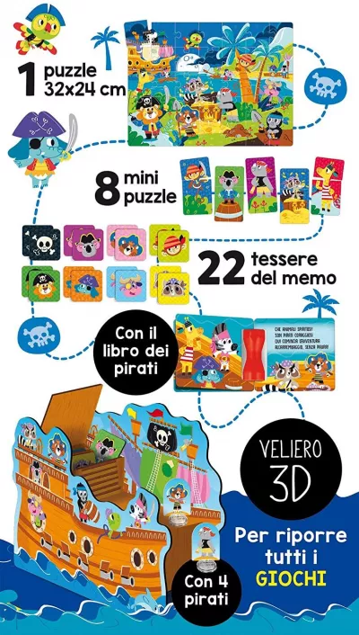 Joc Montessori - Corabia piratilor 3D