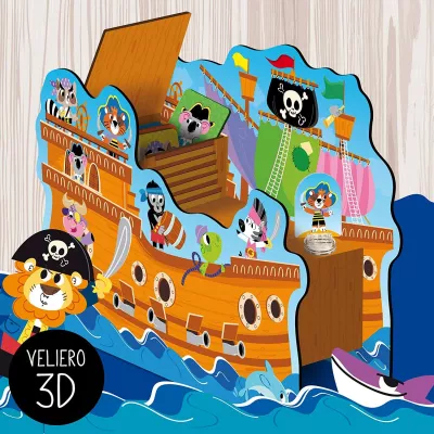 Joc Montessori - Corabia piratilor 3D