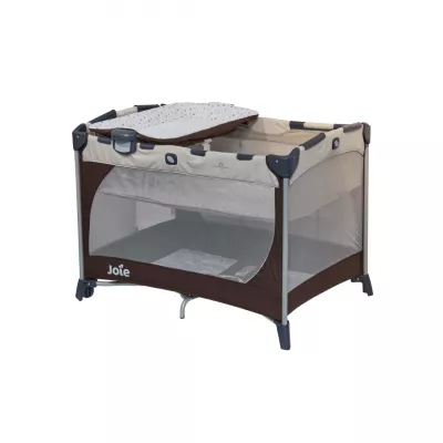 Joie - Patut pliant Commuter Change Beige Dots, cu cosulet detasabil inclus