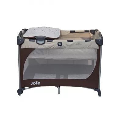 Joie - Patut pliant Commuter Change Beige Dots, cu cosulet detasabil inclus