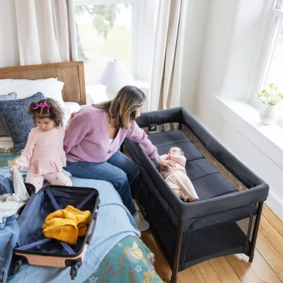 Joie - Patut pliant de calatorie transformabil in tarc Amigo, Shale