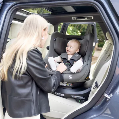 Joie - Scaun auto rotativ i-Size i-Harbour Signature Eclipse, 40-105 cm + Baza i-Size i-Base Encore, testat ADAC si certificat R129