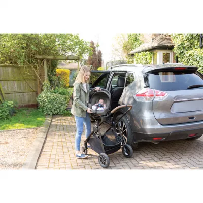 Joie - Scoica auto i-Snug 2 cu tetiera reglabila, 40-75 cm, Pebble, testata ADAC si certificata R129