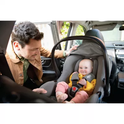 Joie - Scoica auto i-Snug 2 cu tetiera reglabila, 40-75 cm, Pebble, testata ADAC si certificata R129