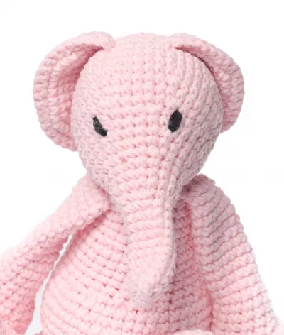 Jucarie crosetata manual - Elefantul Marion - roz - Maimutzeria Tiarra