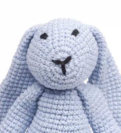 Jucarie crosetata manual - Iepurele Bunny - albastru - Maimutzeria Tiarra