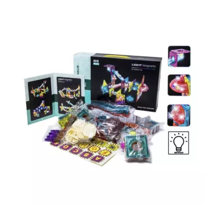 Labirintul meu magnetic cu lumini - 65 piese (7.5 cm)