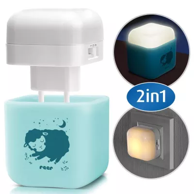 Lampa de veghe 2 in 1 cu LED-uri albastra REER 52143