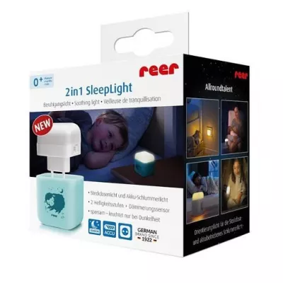 Lampa de veghe 2 in 1 cu LED-uri albastra REER 52143