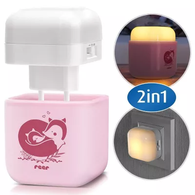 Lampa de veghe 2 in 1 cu LED-uri roz REER 52144