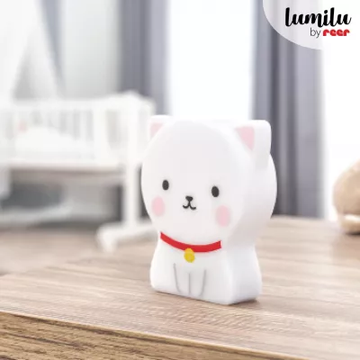 Lampa de veghe cu LED, cu oprire cronometrata, forma pisicuta, alba, Lumilu Cute Friends Cat, Reer 52320