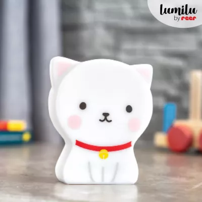 Lampa de veghe cu LED, cu oprire cronometrata, forma pisicuta, alba, Lumilu Cute Friends Cat, Reer 52320