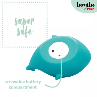 Lampa de veghe cu LED, cu oprire cronometrata, forma rechin, albastra, Lumilu Sea Life Shark, Reer 52303