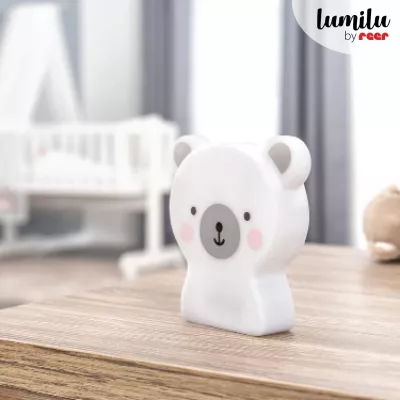 Lampa de veghe cu LED, cu oprire cronometrata, forma ursulet, alba, Lumilu Cute Friends Bear, Reer 52310