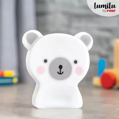 Lampa de veghe cu LED, cu oprire cronometrata, forma ursulet, alba, Lumilu Cute Friends Bear, Reer 52310