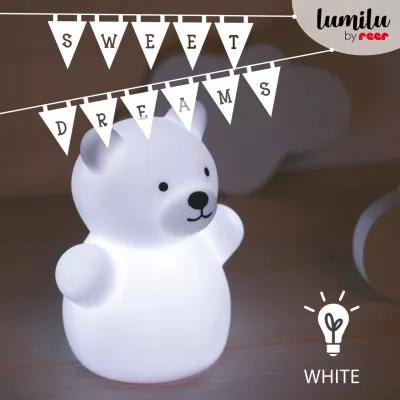 Lampa de veghe cu LED, forma ursulet, alba, Lumilu Mini Zoo Bear, Reer 52330