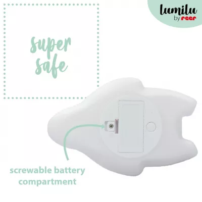 Lampa de veghe si veioza cu LED, lumina reglabila si oprire cronometrata, forma urs polar, alba, Lumilu Lazy Friends Bear, Reer 52230