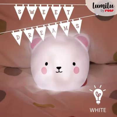 Lampa de veghe si veioza cu touch, 2in1, prindere perete, cu led, lumina reglabila si oprire cronometrata, forma ursulet, Lumilu Touch Light Bear, Reer 52210