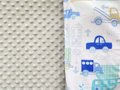 Lenjerie de pat pentru copii - Grey Bubbles Blue Car - Maradalia Kids