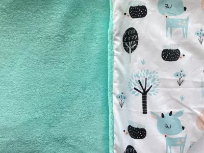 Lenjerie de pat pentru copii - Plain Mint Deer - Maradalia Kids