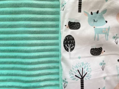 Lenjerie de pat pentru copii - Mint Stripes Deer - Maradalia Kids