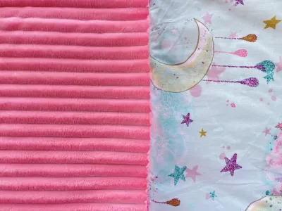 Lenjerie de pat pentru copii - Pink Stripes Luna - Maradalia Kids