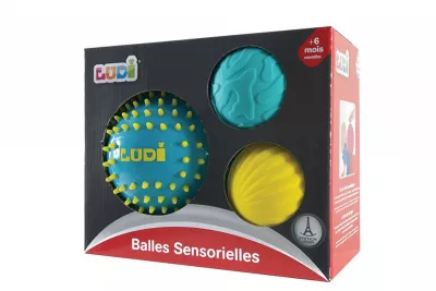 Set - 3 mingii senzoriale - Bleu - Ludi
