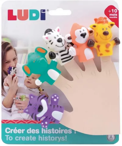 Set 5 marionete deget - Safari animals - Ludi