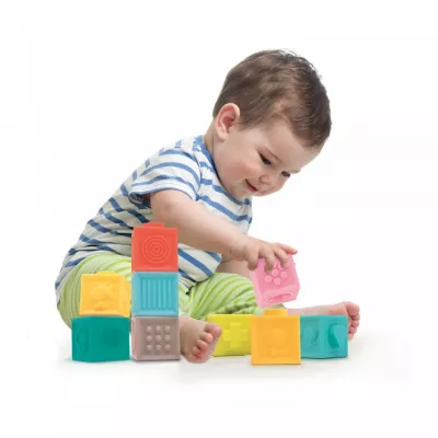 Set 9 cuburi - Primul joc de construit al bebelusului - Ludi