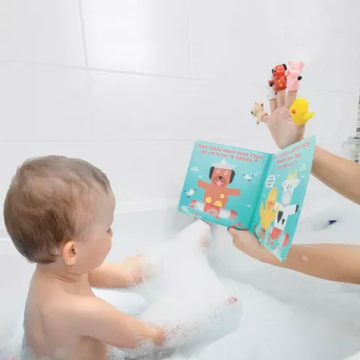 LUDI Set de baie carte si marionete pentru degete