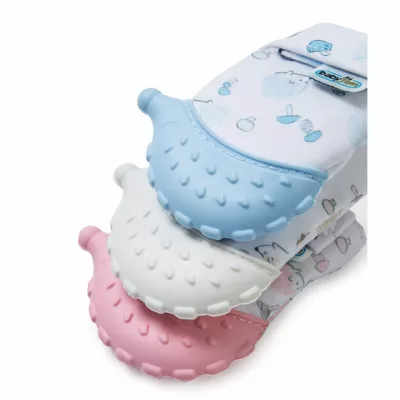 Manusa arici bej pentru dentitie bebelusi  Scratch  Gloves - BabyJem