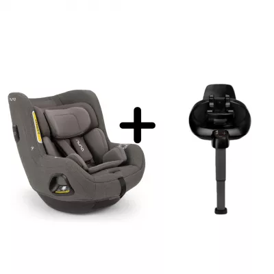 Nuna - Set Scaun auto rotativ i-Size TODL next Thunder, 40-105 cm + Baza isofix BASE next i-Size pentru TODL next, testat ADAC