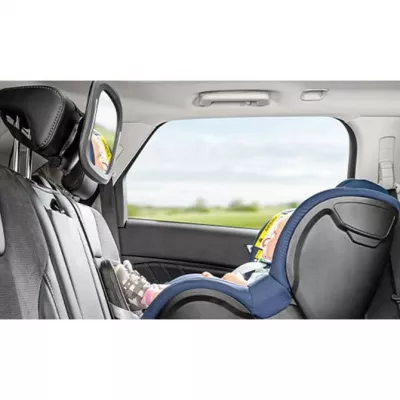 Oglinda de siguranta auto cu LED pentru monitorizare bebelusi, prindere pe tetiera, Reer BabyView 86101