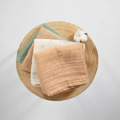 ONINO - Muselina multifunctionala din bumbac 100% organic, HUG.me, Oatmeal Beige, x1 bucata, 120 x 120 cm, certificata GOTS