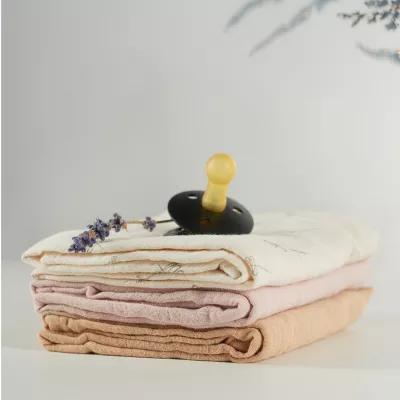 ONINO - Muselina multifunctionala din bumbac 100% organic, HUG.me, Pure Bloom, x3 bucati, 60 x 60 cm, certificata GOTS