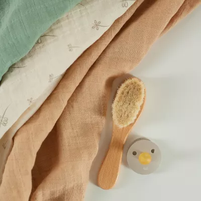 ONINO - Muselina multifunctionala din bumbac 100% organic, HUG.me, Pure Nature, x3 bucati, 60 x 60 cm, certificata GOTS