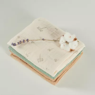 ONINO - Muselina multifunctionala din bumbac 100% organic, HUG.me, Pure Nature, x3 bucati, 60 x 60 cm, certificata GOTS