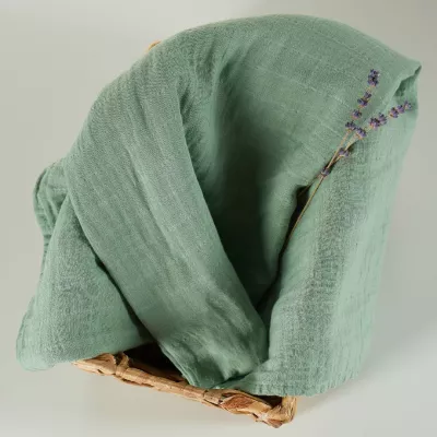 ONINO - Muselina multifunctionala din bumbac 100% organic, HUG.me, Serene Green, x1 bucata, 120 x 120 cm, certificata GOTS