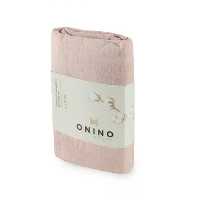 ONINO - Muselina multifunctionala din bumbac 100% organic, HUG.me, Warm Peach, x1 bucata, 120 x 120 cm, certificata GOTS