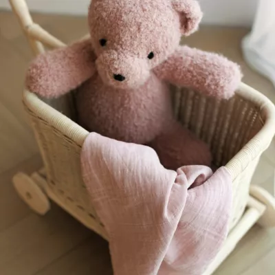 ONINO - Muselina multifunctionala din bumbac 100% organic, HUG.me, Warm Peach, x1 bucata, 120 x 120 cm, certificata GOTS