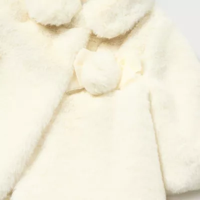 Palton blanita - Alb cu ciucure - Mayoral  4-6 luni (70 cm)
