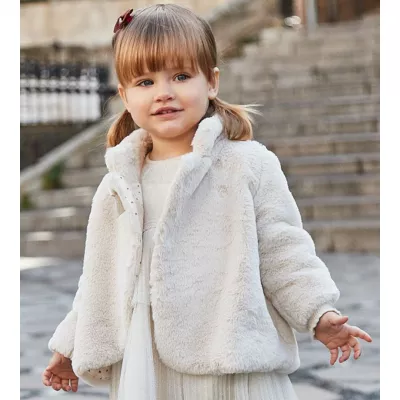 Palton blanita guler inalt- Alb - Mayoral 24 luni (92 cm)