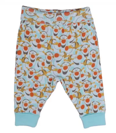 Pantaloni cu mansete din bumbac 100% si imprimeu Tigrila 3 luni