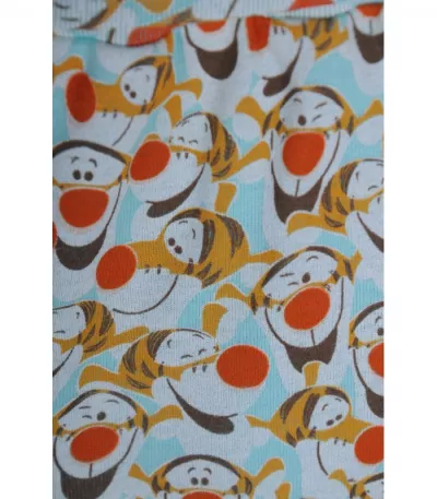 Pantaloni cu mansete din bumbac 100% si imprimeu Tigrila 6 luni