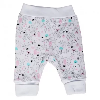 Pantaloni cu mansete - Pasari si ramuri 12 luni