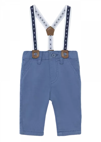 Pantaloni lungi cu bretele - albastru - Mayoral 